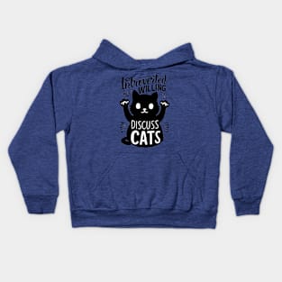 introverted but willing discuss cats Kids Hoodie